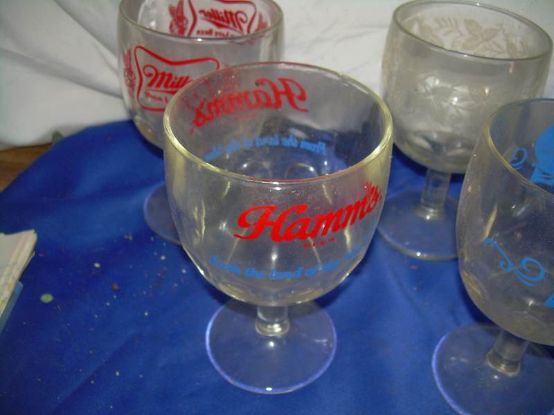 set of 5 vintage beer goblets