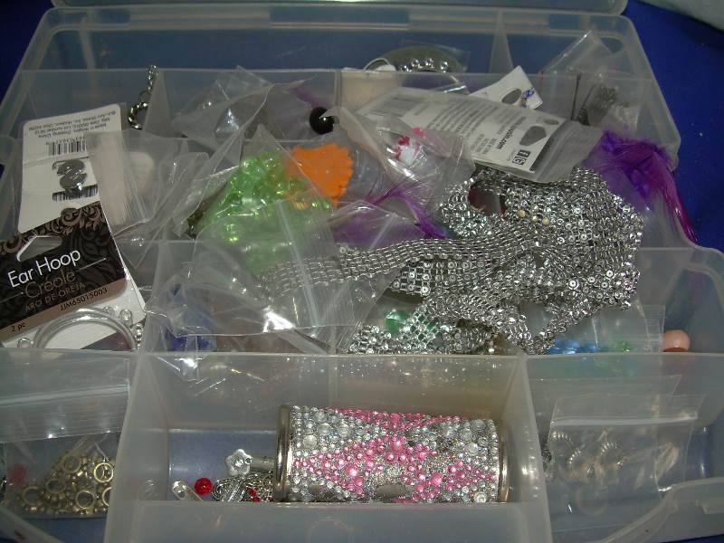 misc crafting beads and markers plus scissors