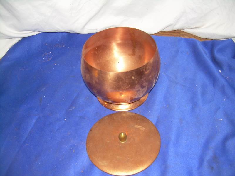 vintage copper pot 5x5.5 with lid