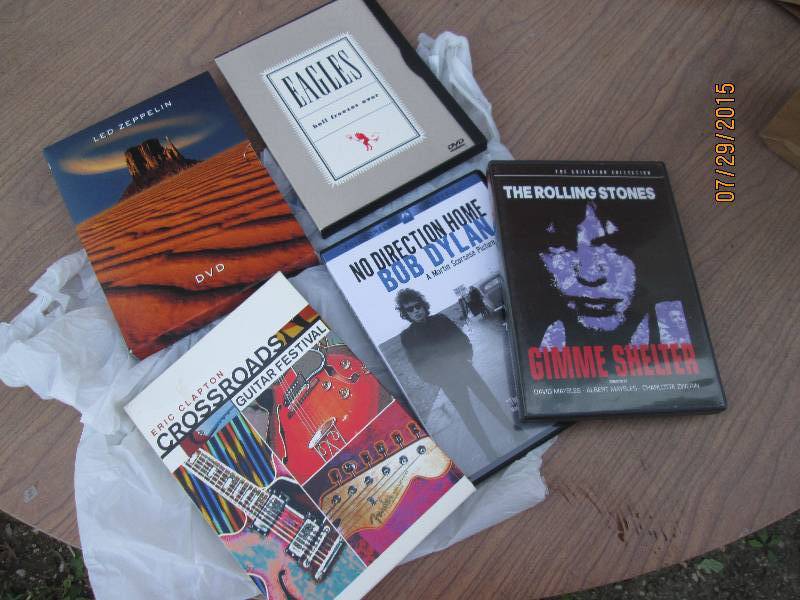 5 misic DVDs, Led Zepplin, Eric Cla...