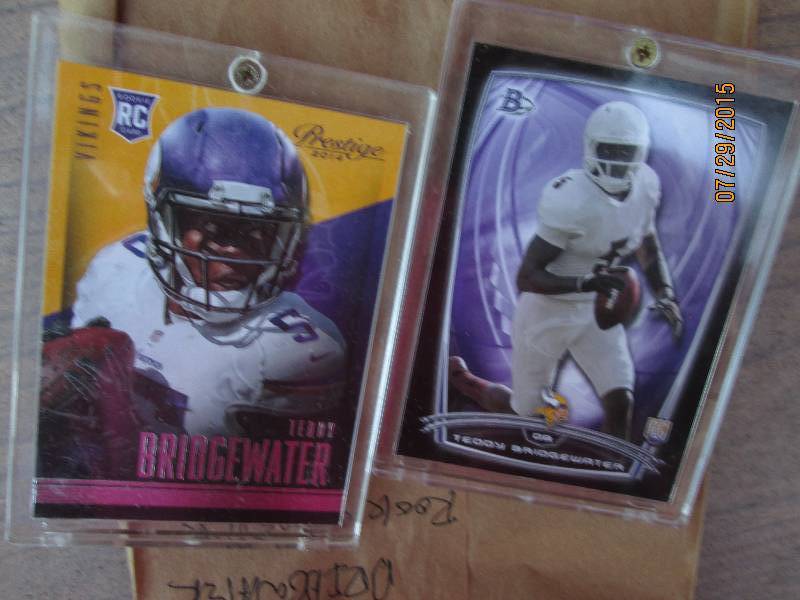2 Teddy Bridgewater insert rookie c...