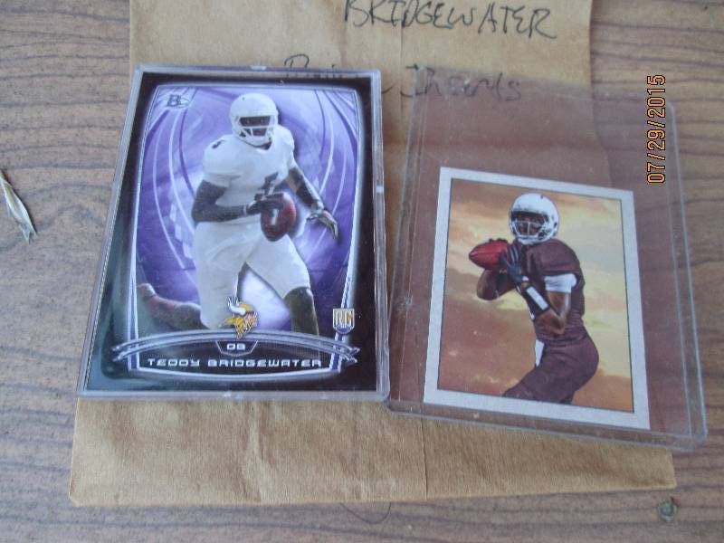 2 Teddy Bridgewater insert rookie c...