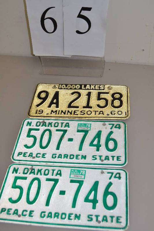 lot 65 image: License Plates