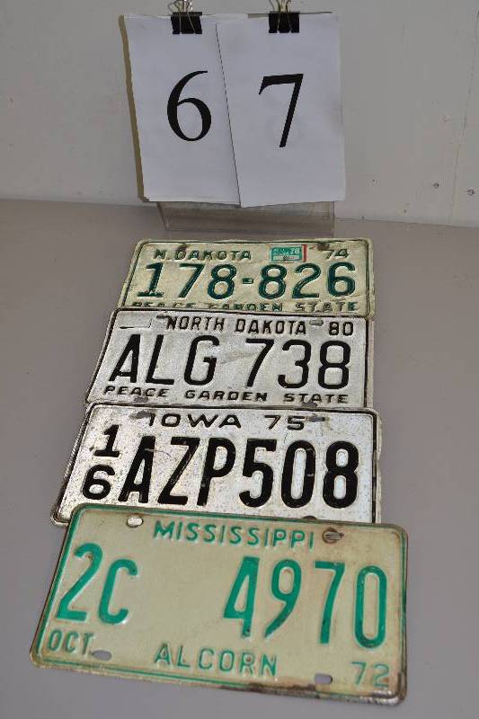 lot 67 image: License Plates
