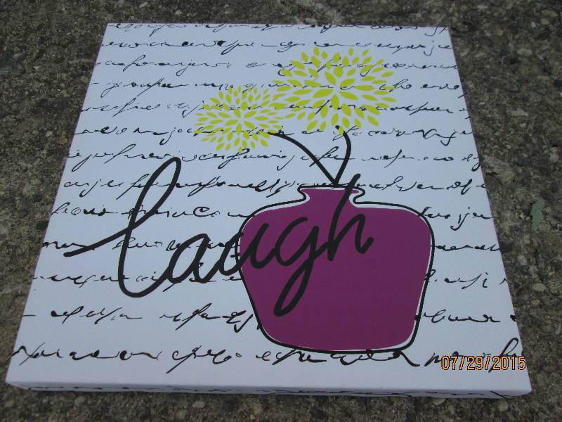 Laugh canvas print, 16 x 16...