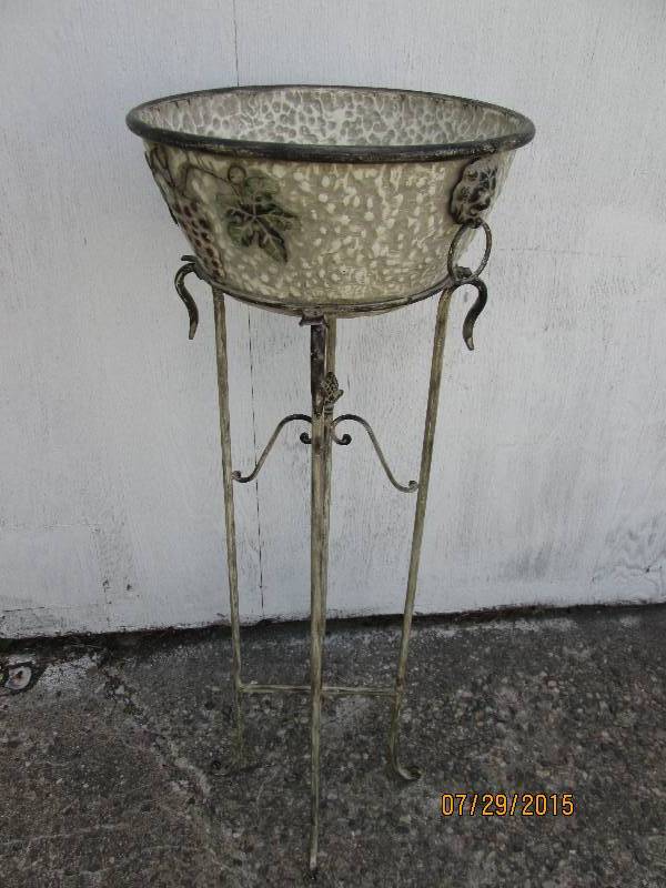 Decorative bowl planter, 45 tall a...