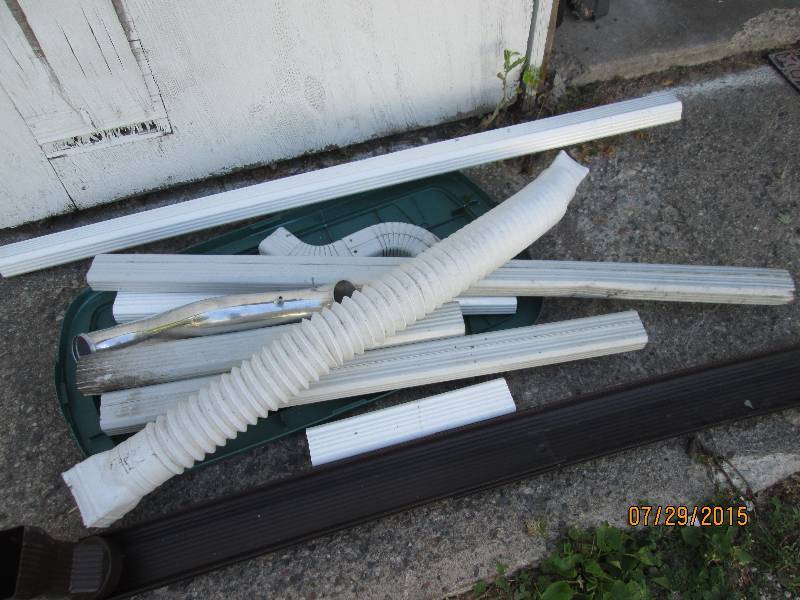 Lot of gutter downspouts, ends and ...
