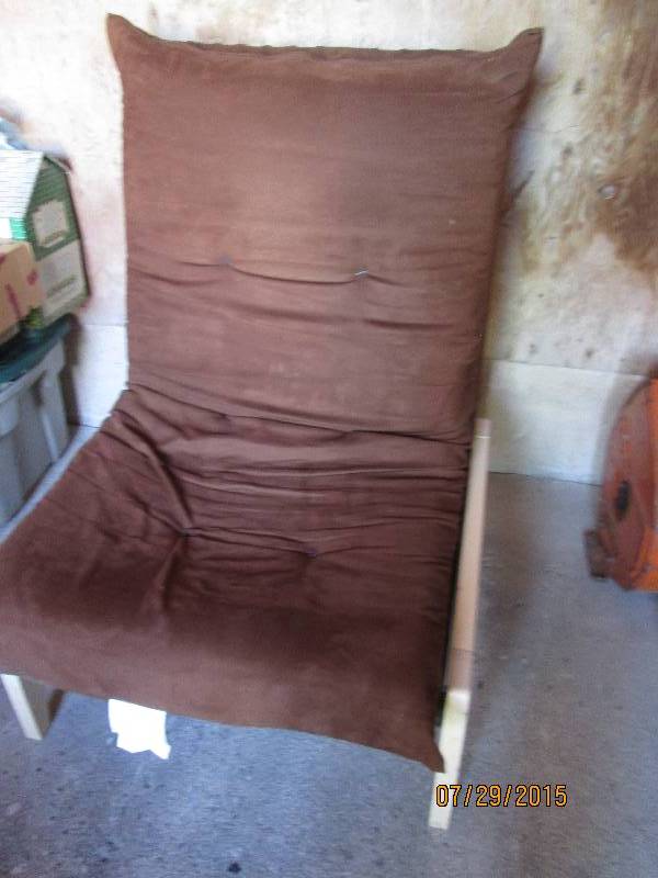 Wood frame plush fabric padded chai...