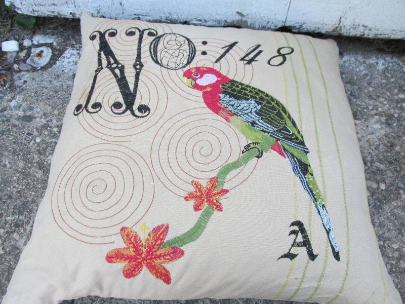 Hand stitched bird pillow...