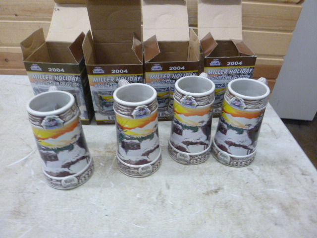 4 2004 Miller Holiday Steins