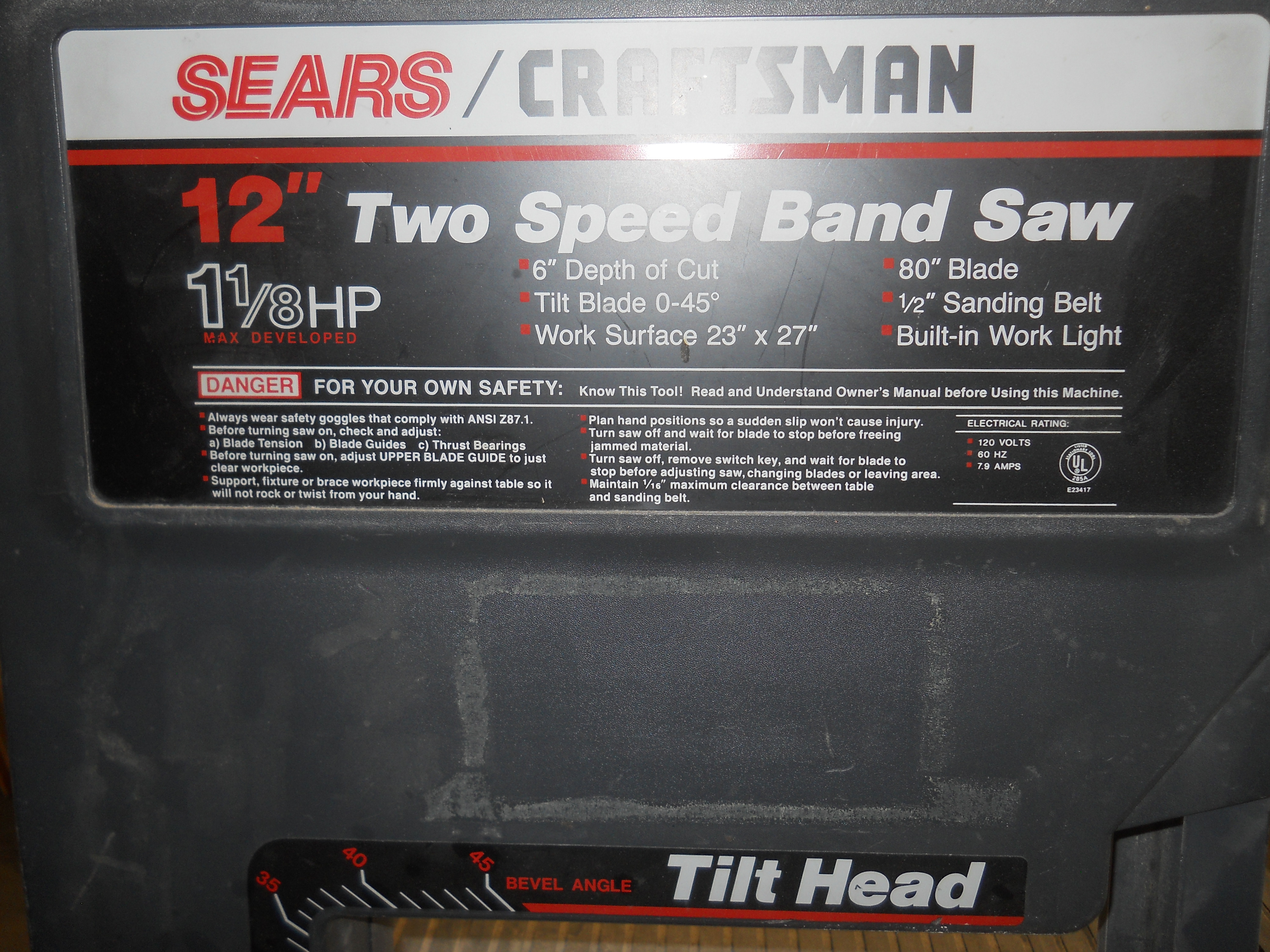 Craftsman 12 Band Saw