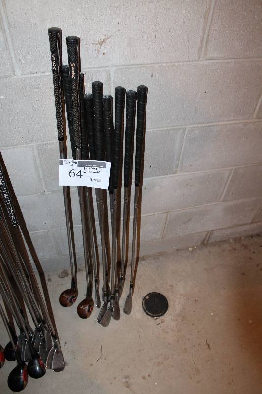 lot 64 image: Golf Club Lot Including Steel Irons (8) Woods Drivers (2).