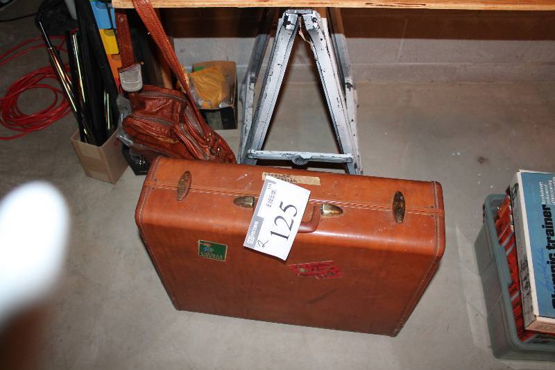 lot 125 image: Lot of (2) Including Leather Suitcase Leather Satchel.