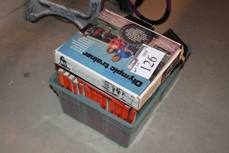 lot 126 image: Box Lot Including Heavyhands 4 Olympic Trainer Heavy Hands Workout Videos And More.