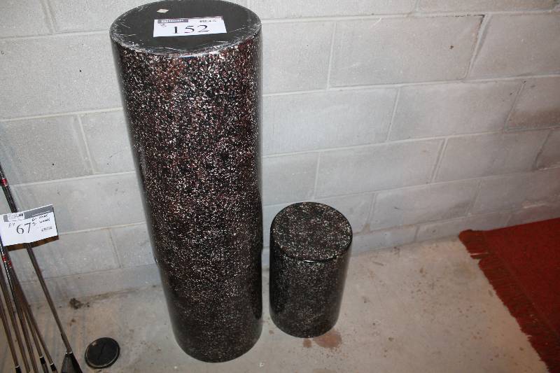 lot 152 image: Lot of (3) Decorative Cylinders  Stools.