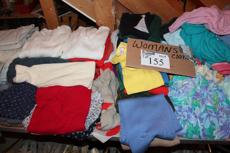 lot 155 image: Table Lot Of Womens Clothing Tops.