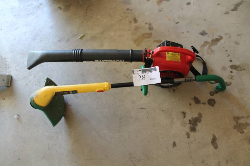 lot 28 image: Lot of (2) Including Weed Eater VIP TrimmerEdger, Twist N Edge Homelite HD-180 Leaf Blower.