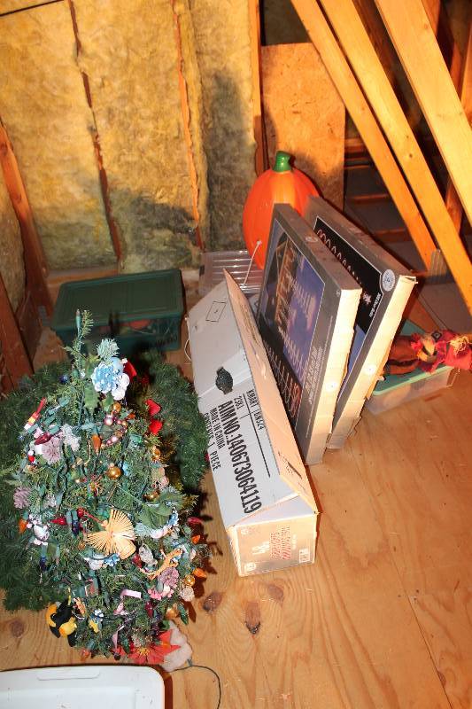 lot 43 image: Christmas Lot Including 7 Spiral Tree w300 Lights Christmas Lights Christmas Decorations And More.