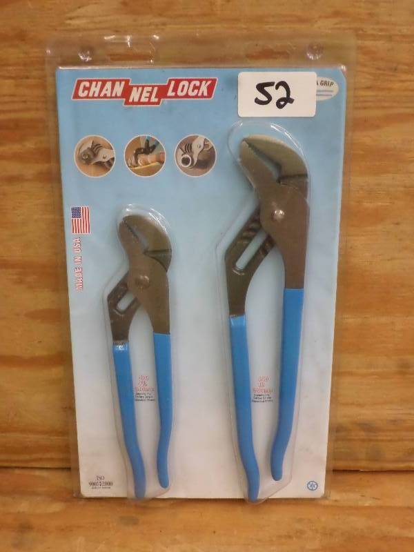lot 52 image: New 2-Piece Channel Lock Set, 9.5 ...
