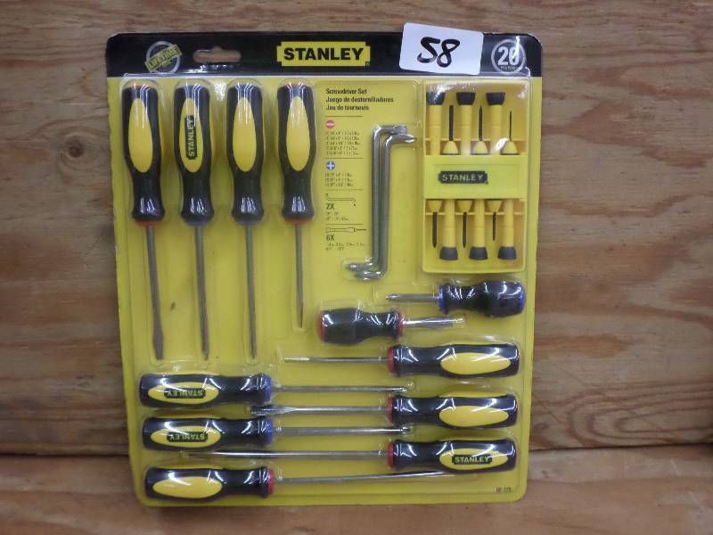 lot 58 image: New Stanley 20-Piece Screwdriver Se...