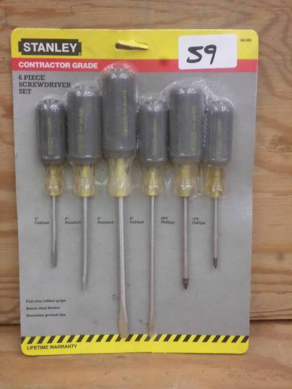 lot 59 image: New Stanley 6-Piece Screwdriver Set...