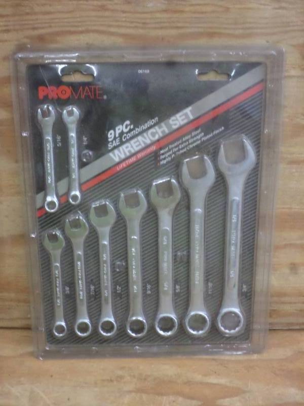 lot 65 image: New ProMate 9-Piece SAE Wrench Set,...