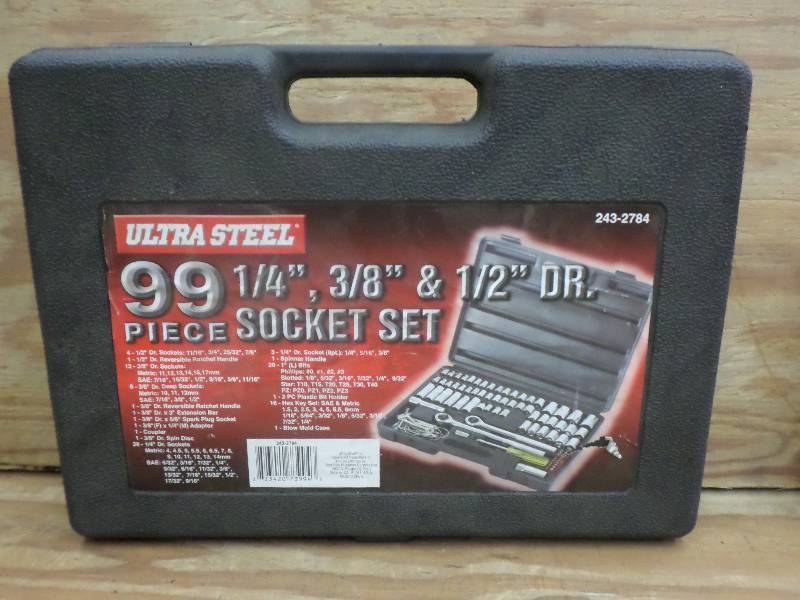 lot 87 image: New Ultra Steel 99-Piece Socket Set...