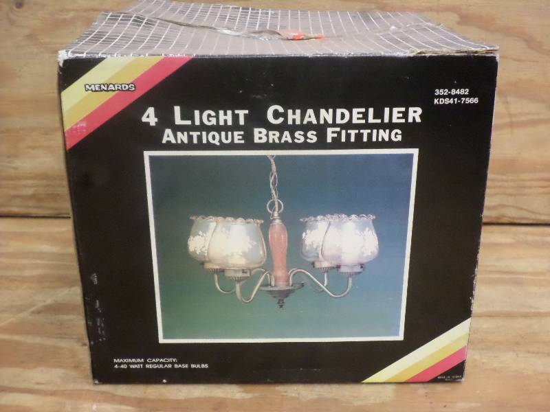 lot 103 image: New Menards 4-Light Chandelier...