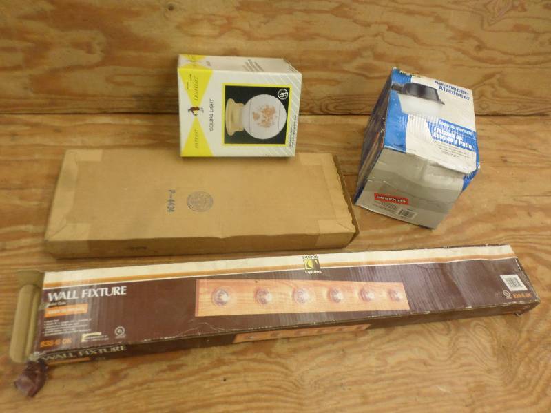 lot 105 image: Lot Of Oak Wall Light, Ceiling Lig...