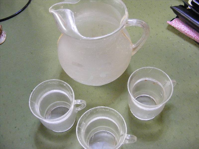 Vintage Plastic Kool-Aid Pitcher with 3 Cups
