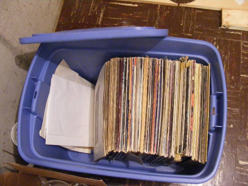 Tote of Vinyl LPs