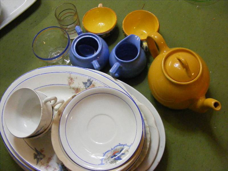 Selection of Glass Platters and Lipton Pottery
