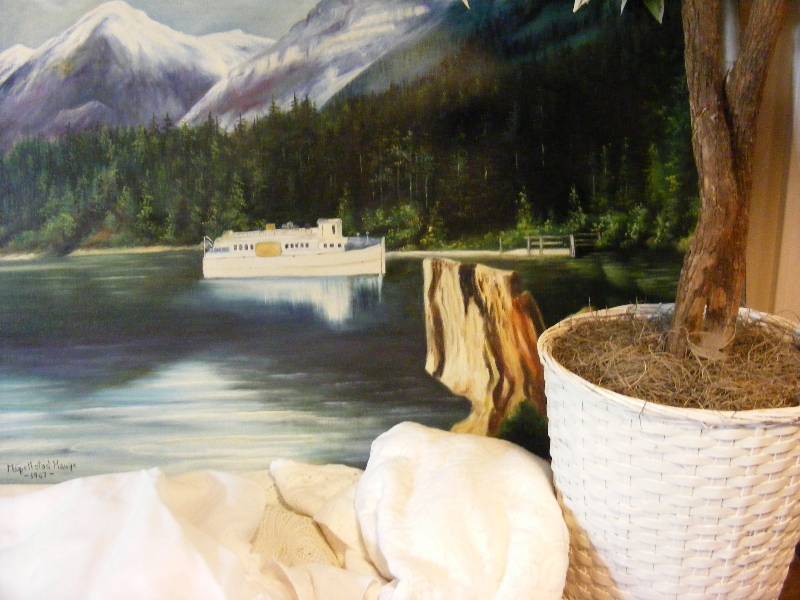 Painting by Marie Gjellstad Hauge, Silk Plant in Planter, Tablecloths