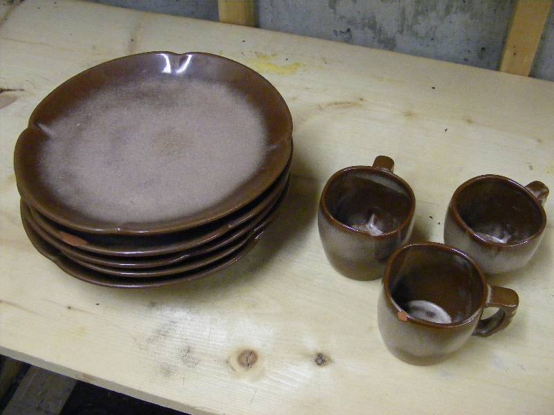 5 Frankoma Plates and 3 Frankoma Cups
