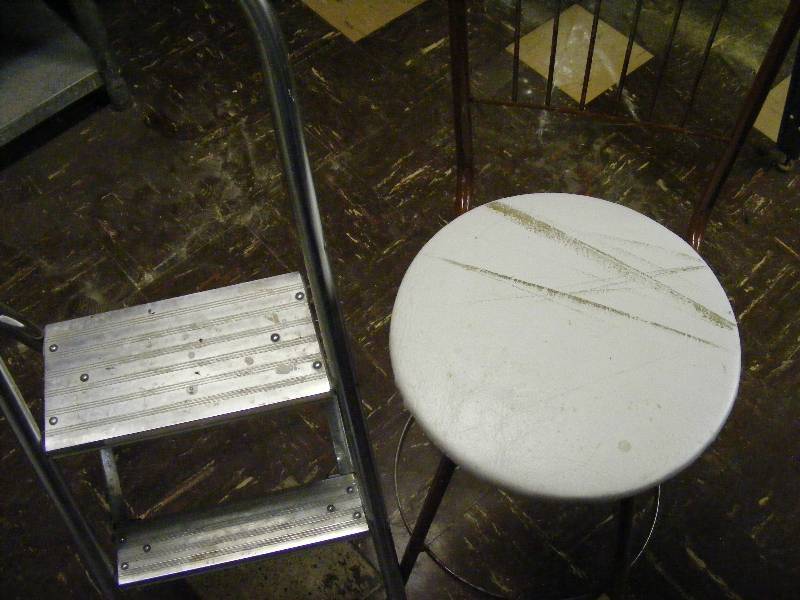 Metal Stepstool, Vintage Swivel Chair