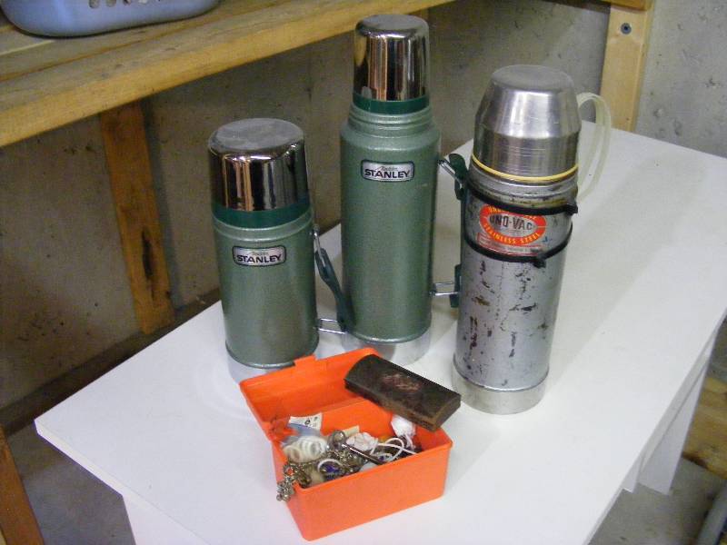 Thermoses and Plastic Trinket Box