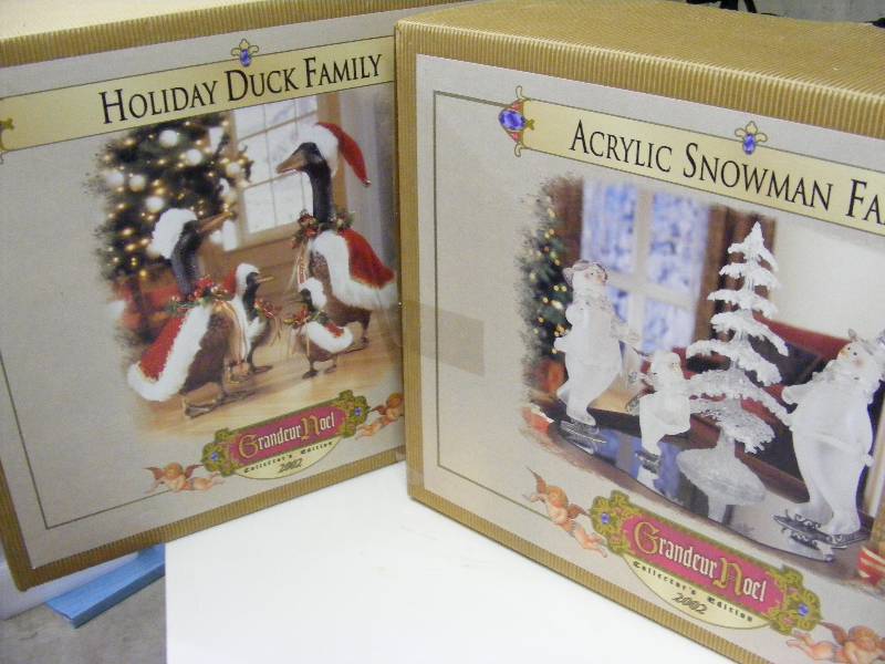 Holiday Duck Family and Acrylic Snowman Family