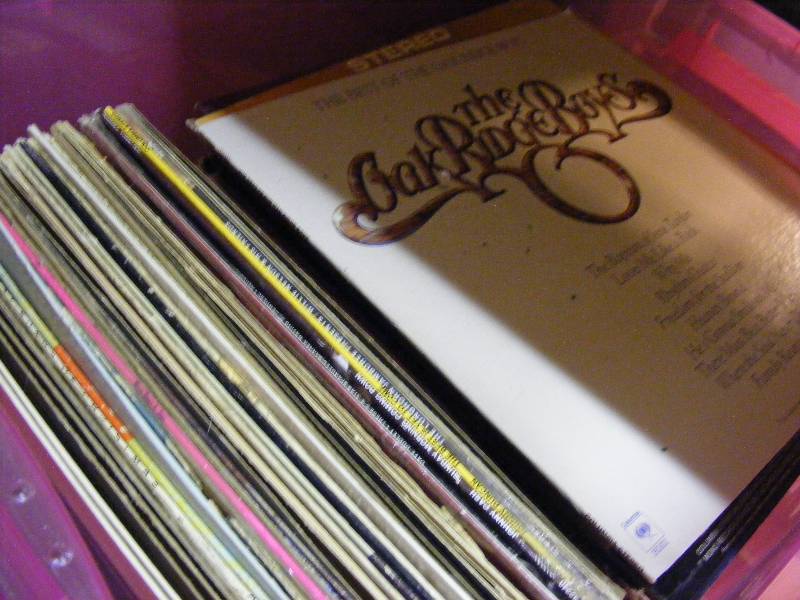 Tote of Vinyl LPs