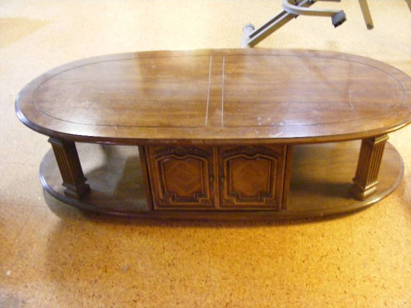 Wood Coffee Table with Doors
