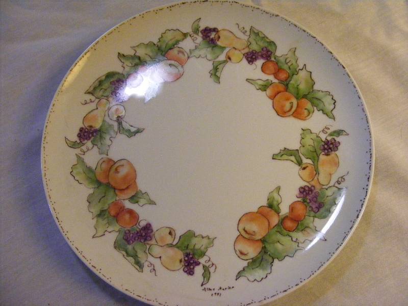 Alma Marler - Large Plate with Fruit Design