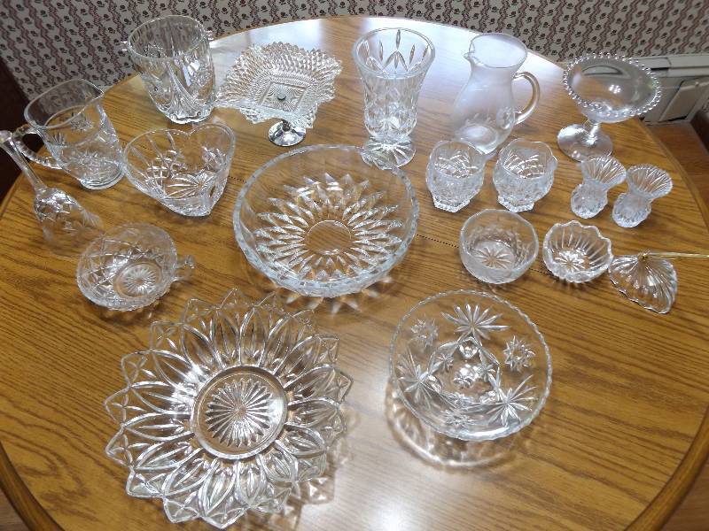 Crystal glassware, Princess House pitcher.