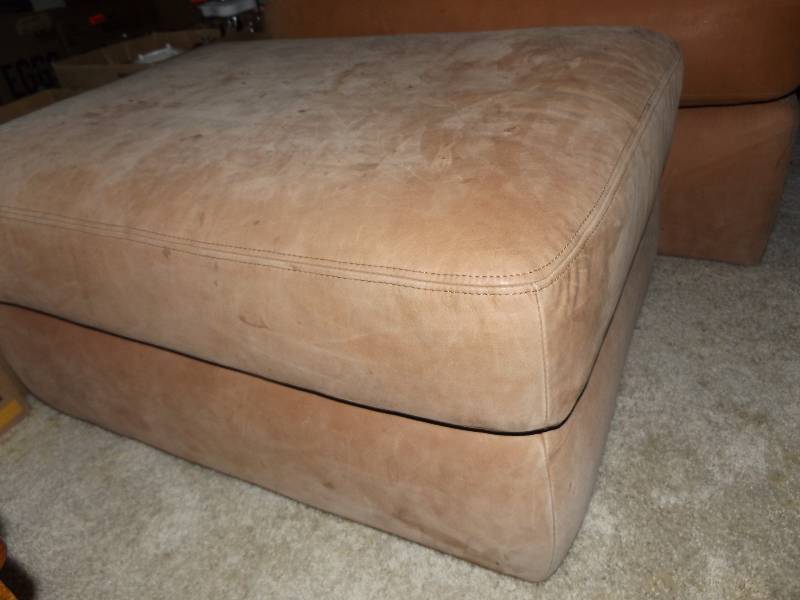 Lazy Boy chair with ottoman (sand colored)