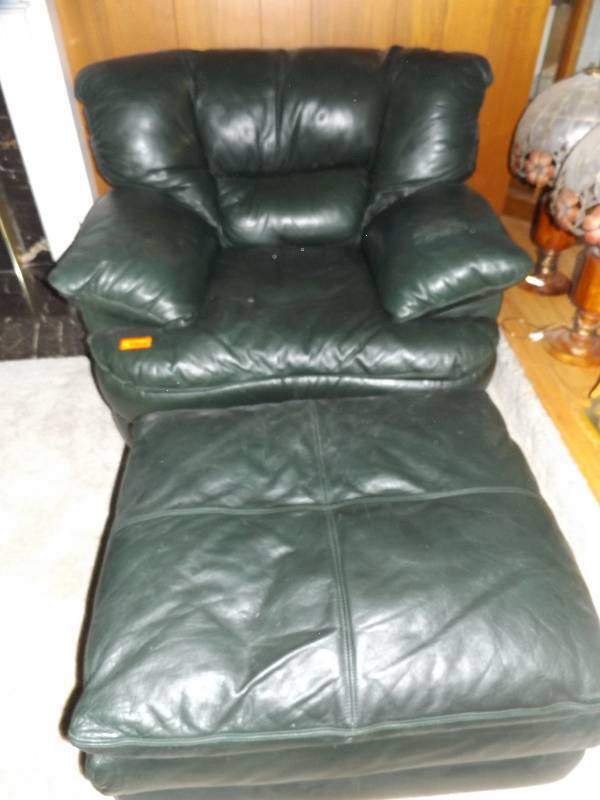 Franklin chair with ottoman (dark green)