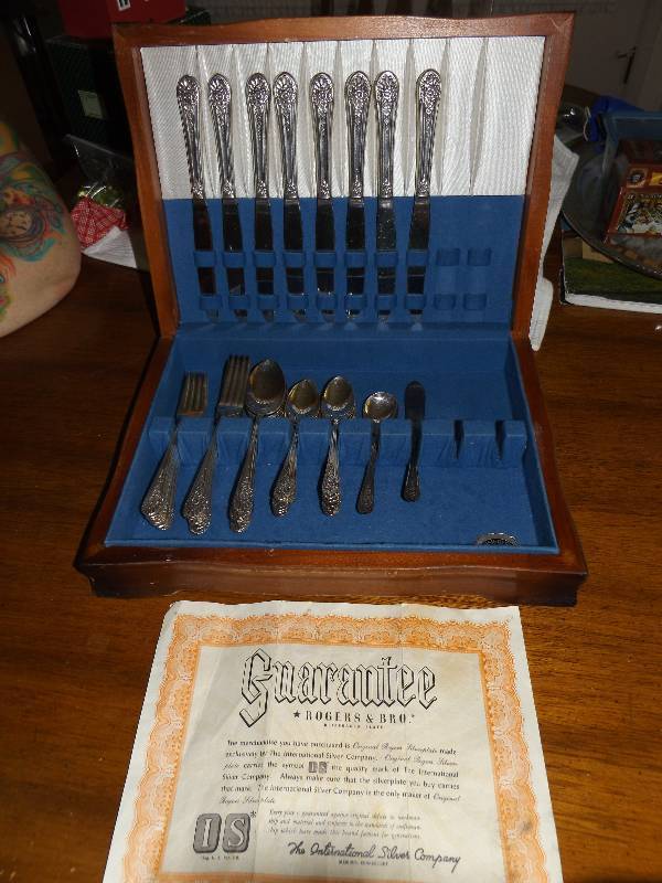 William A. Rodgers MFG Co. silverware set in case.