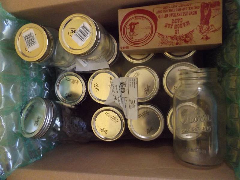 canning jars (13 quart, 2 pint, lids)