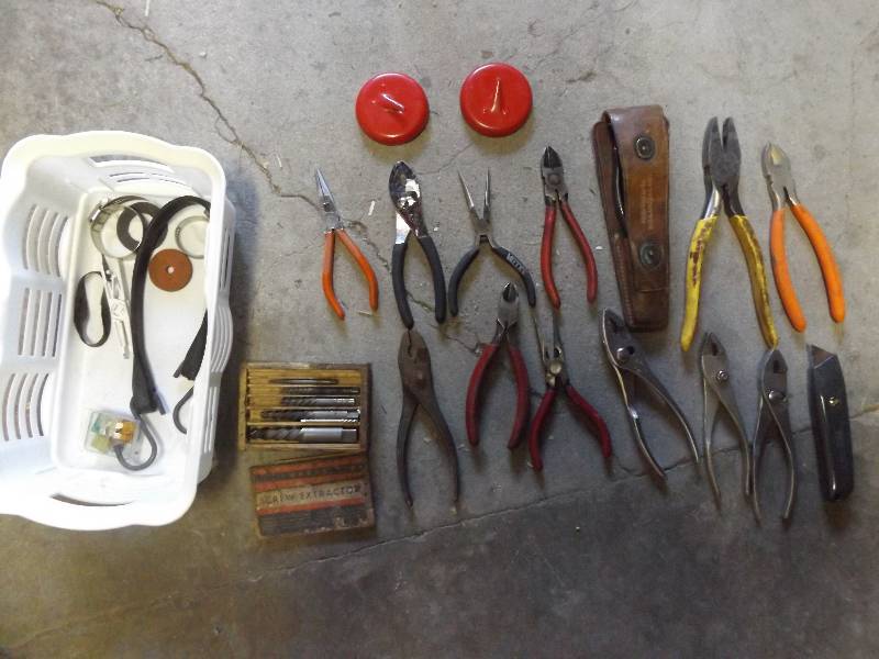 Pliers, side cutters, magnets, screw extractors