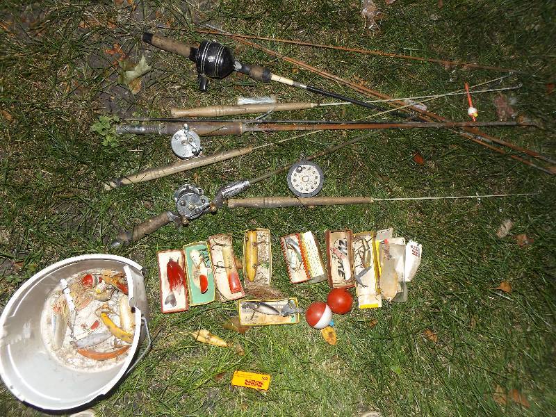 Vintage fishing rods and tackle