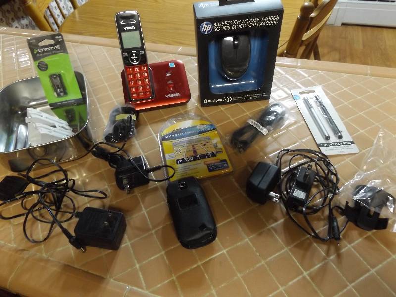 Bluetooth mouse, cordless phone, cell phone, misc.