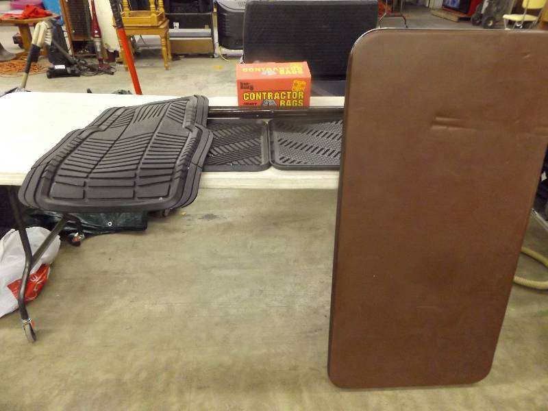 Truck Mats, Brown Table, Contractor Bags