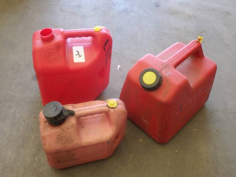 lot 74 image: (2) 2-Gallon & (1) 1-Gallon Gas Can...